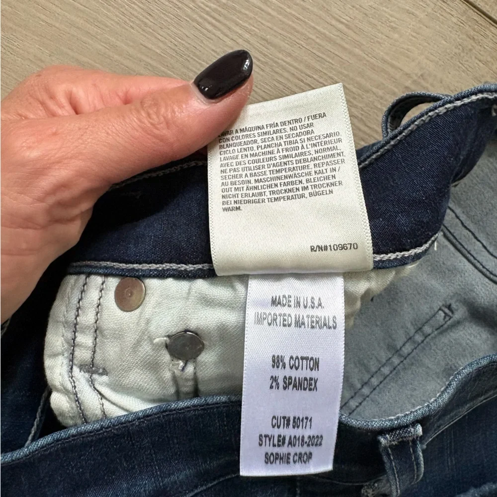 Agolde Sophie Mid-Rise Ankle Crop Dark Blue Jeans Size 27 - Picture 8 of 9